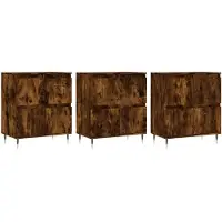 vidaXL Sideboards 3 Stk. Räuchereiche Holzwerkstoff