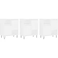 vidaXL Sideboards 3 Stk. Weiß Holzwerkstoff