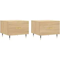 vidaXL Couchtische 2 Stk. Sonoma-Eiche 50x50x40 cm Holzwerkstoff