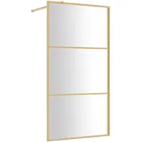 vidaXL Duschwand für Begehbare Dusche ESG Klarglas Golden 115x195cm