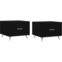vidaXL Couchtische 2 Stk. Schwarz 50x50x40 cm Holzwerkstoff
