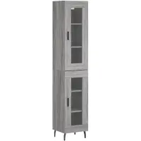 vidaXL Highboard Grau Sonoma 34,5x34x180 cm Holzwerkstoff