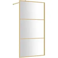 vidaXL Duschwand für Begehbare Dusche ESG Klarglas Golden 100x195cm