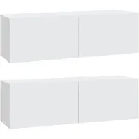 vidaXL TV-Wandschränke 2 Stk. Weiß 100x30x30 cm Holzwerkstoff