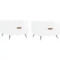vidaXL Couchtische 2 Stk. Hochglanz-Weiß 50x50x40 cm Holzwerkstoff