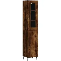 vidaXL Highboard Räuchereiche 34,5x34x180 cm Holzwerkstoff