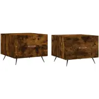vidaXL Couchtische 2 Stk. Räuchereiche 50x50x40 cm Holzwerkstoff