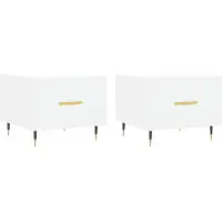 vidaXL Couchtische 2 Stk. Weiß 50x50x40 cm Holzwerkstoff