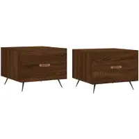 vidaXL Couchtische 2 Stk. Braun Eichen-Optik 50x50x40 cm Holzwerkstoff