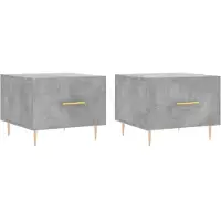 vidaXL Couchtische 2 Stk. Betongrau 50x50x40 cm Holzwerkstoff
