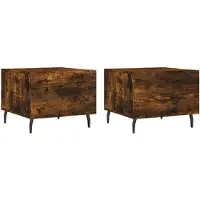 vidaXL Couchtische 2 Stk. Räuchereiche 50x50x40 cm Holzwerkstoff