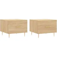 vidaXL Couchtische 2 Stk. Sonoma-Eiche 50x50x40 cm Holzwerkstoff