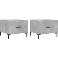 vidaXL Couchtische 2 Stk. Betongrau 50x50x40 cm Holzwerkstoff