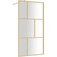vidaXL Duschwand für Begehbare Dusche ESG Klarglas Golden 115x195cm