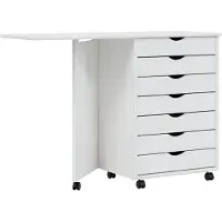 vidaXL - Kommode - mit - Schreibtisch - MOSS - mobil - massiv - Kiefer - weiß