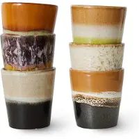HK Living - 70's Kaffeebecher, 230 ml, soil (6er-Set)