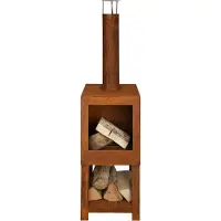Esschert Design FF298, Tragbare Feuerstelle, offen, Brennholz, Rostfarbe, Draußen, Rechteckig