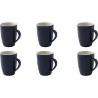 Palmer 6 x Colors Tasse, Porzellan, 0,18 Liter, spülmaschinenfest, außen blau, innen weiß, farbechte Glasur für Heißgetränke