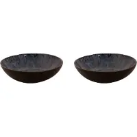 Palmer tiefe Teller-Set LESTER, 2 x Suppenteller aus Steinzeug Ø 21 cm, Ofen- & Mikrowellengeeignet, moderne Pasta-Teller tief, SteinzeugGeschirr