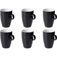 Maastricht porselein Maastricht Porzellan Becher Bart Colour Café 23 cl Schwarz 6 Stück