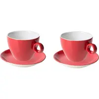 Maastricht porselein Maastricht Porzellan Cappuccino-Tasse und Untertasse Bart Colour Cafe 23 cl Rot 2 Stück