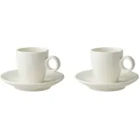 Maastricht porselein Maastricht Porzellan Espressotasse und Untertasse Bart 6,5 cl - 11 cm Offwhite Porzellan 2 Stück