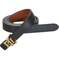 Ralph Lauren für Damen. 412912038001 Beidseitig verwendbarer Ledergürtel mit Logo schwarz, braun (XS), Lässig