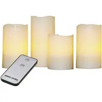 X4 LED Echtwachskerzen Fernbedienung