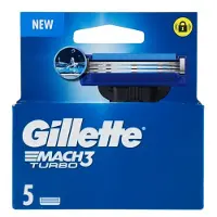 Gillette Mach3 Turbo Replacement Blade for Men's Razor - Pack of 5