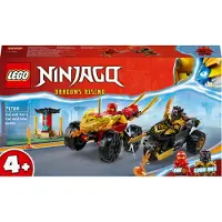LEGO 71789 NINJAGO Verfolgungsjagd Set mit Kais Flitzer und Ras' Motorrad, Spielzeug für Kinder ab 4 Jahren, Ninja-Auto-Spielzeug zum Bauen, Minifigur zum Sammeln