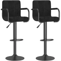vidaXL Barhocker 2 Stk. Schwarz Samt