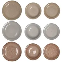 DKD Home Decor Geschirr gut 26,5 x 26,5 x 3 cm 18 Stücke