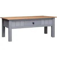 vidaXL Couchtisch Grau 100x60x43,5 cm Massivholz Panama-Kiefer
