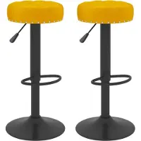 vidaXL Barhocker 2 Stk. Senfgelb Samt