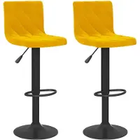 vidaXL Barhocker 2 Stk. Senfgelb Samt
