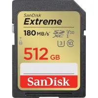 SanDisk Extreme, 512 GB, SDXC, Klasse 10, UHS-I, 180 MB/s, 130 MB/s