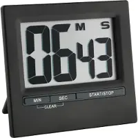 TFA 38.2013.01, Digitaler Küchentimer, Schwarz, 99 min, Aluminium, Kunststoff, Analog, Freistehend