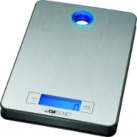 Clatronic KW 3412, Elektronische Küchenwaage, 5 kg, 1 g, Edelstahl, Edelstahl, Edelstahl