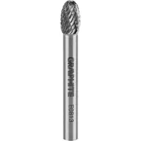 Graphite HM Metallfräser, oval, Typ E, Schaft 6 x 45 mm, für Schleifmaschine, für Aluminium, Kunststoff