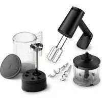 Philips Handrührgerät Serie 5000, 5 Geschwindigkeitsstufen + Turbofunktion, Knetzubehör, schwarz (HR3781/20)