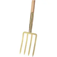 Ideal Office Spatengabel Bajonettzinken gold schwer Schienenzwinge Eschen-T-Stiel 85 cm