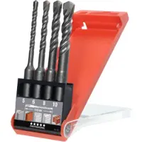 Kwb HB 44 Hammerbohrer-Satz, SDS plus Aufnahme – Bohrer-Set, 4-teilig, Spiralboh