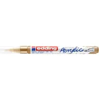 Edding 5300 Acrylmarker fein Gold 1 wasserfester Acrylmalmarker feine Rundspitze 12 mm Acrylmalstift zum Zeichnen auf Leinwand, Kunstpap