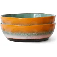 HK Living - 70's Pastaschale, Ø 18,7 cm, golden hour (2er-Set)