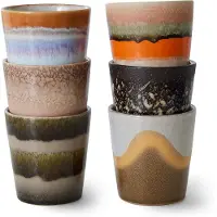 HK Living - 70's Kaffeebecher, 230 ml, elements (6er-Set)