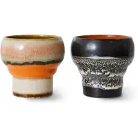 HK Living - 70's Lungobecher, 200 ml, basalt (2er-Set)