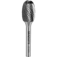 Graphite HM Metallfräser, oval, Typ E, Schaft 6 x 45 mm, für Schleifmaschine, für Aluminium, Kunststoff