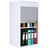 VCM Holz Büroschrank Aktenschrank Rollladen Aktos L VCM Weiß