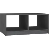 vidaXL Couchtisch Grau 75x50x33,5 cm Massivholz Kiefer