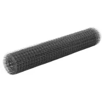 vidaXL Drahtzaun Stahl mit PVC-Beschichtung 10x1 m Grau